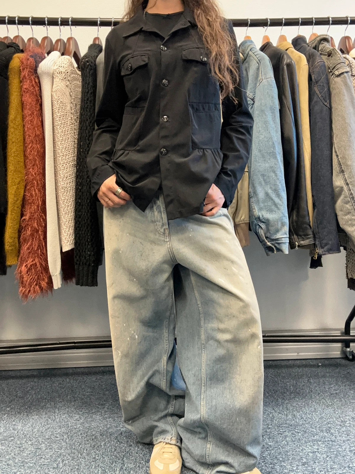 Marithé + Francois Girbaud 00’s Dark Navy Lycra Shirt Longsleeves