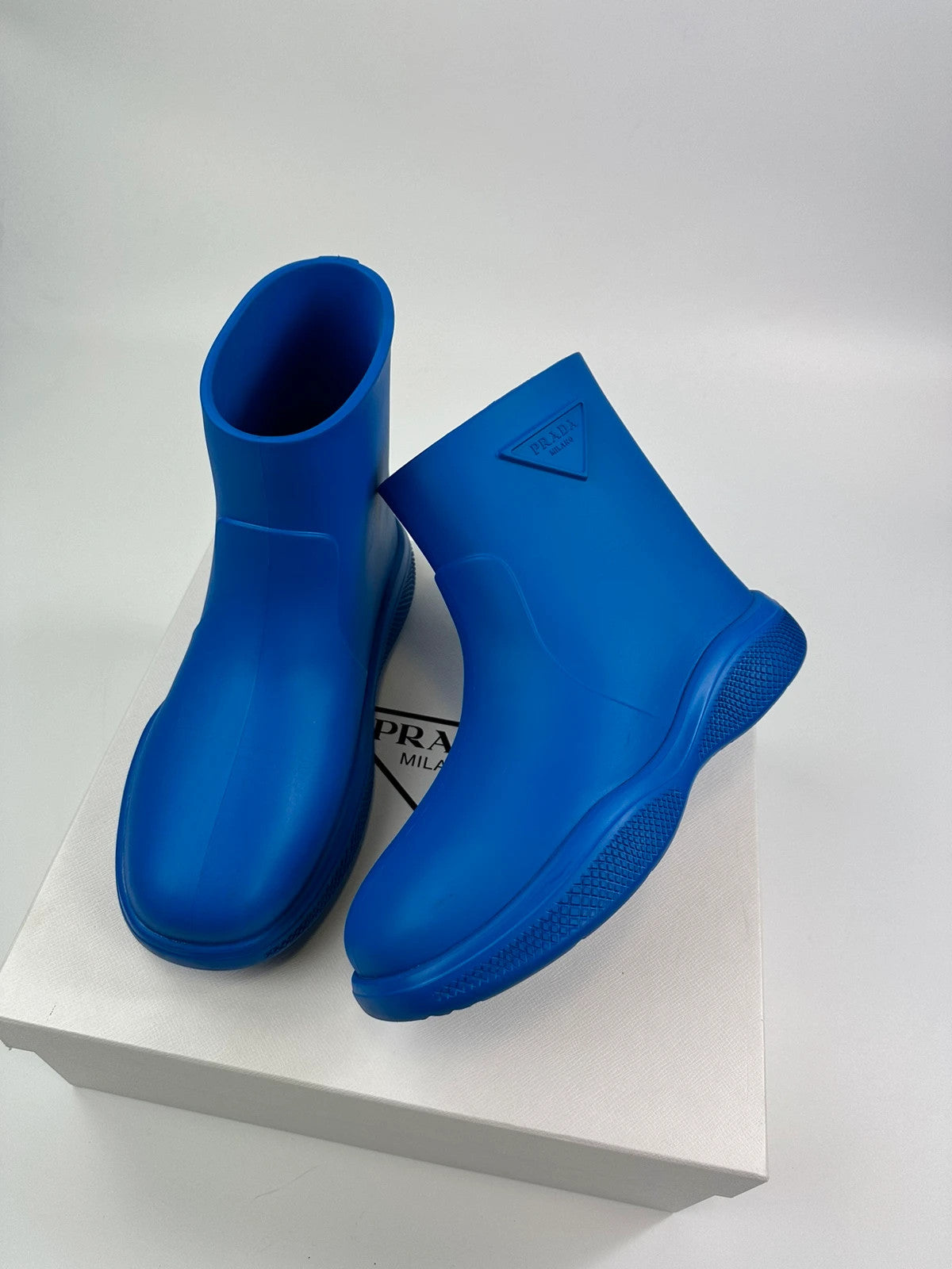 Prada Electric Blue Astroboy Boots Triangle