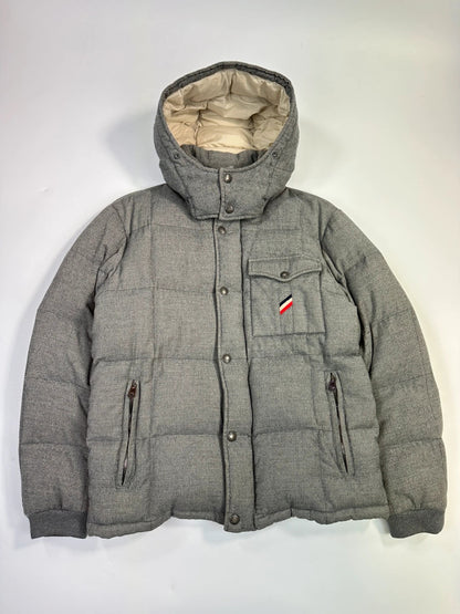 Moncler FW2005 Grey Wool Maya Hooded Down Puffer Jacket