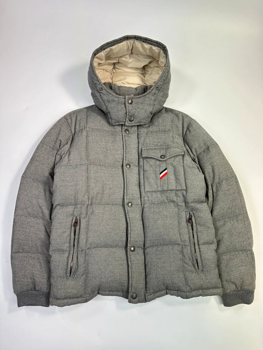 Moncler FW2005 Grey Wool Maya Hooded Down Puffer Jacket