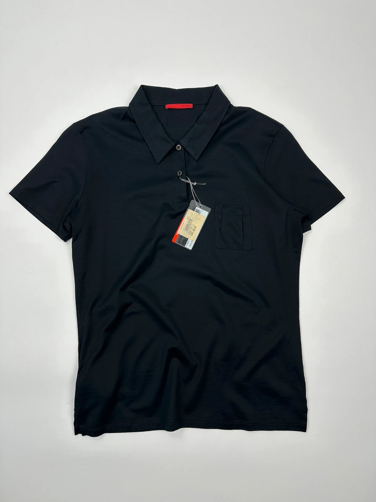 Prada Sport SS2008 Black Light Cotton Shirt Polo