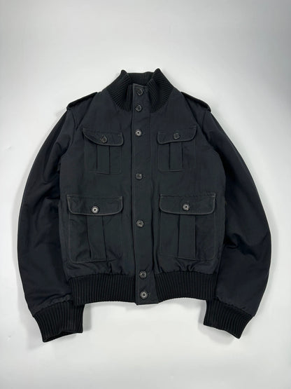 Prada Milano FW2008 Black Padded Army Multi Pockets Bomber Jacket