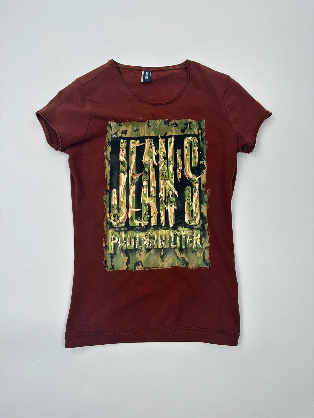 Jean Paul Gautier 00’s Printed Burgundy Top Tee