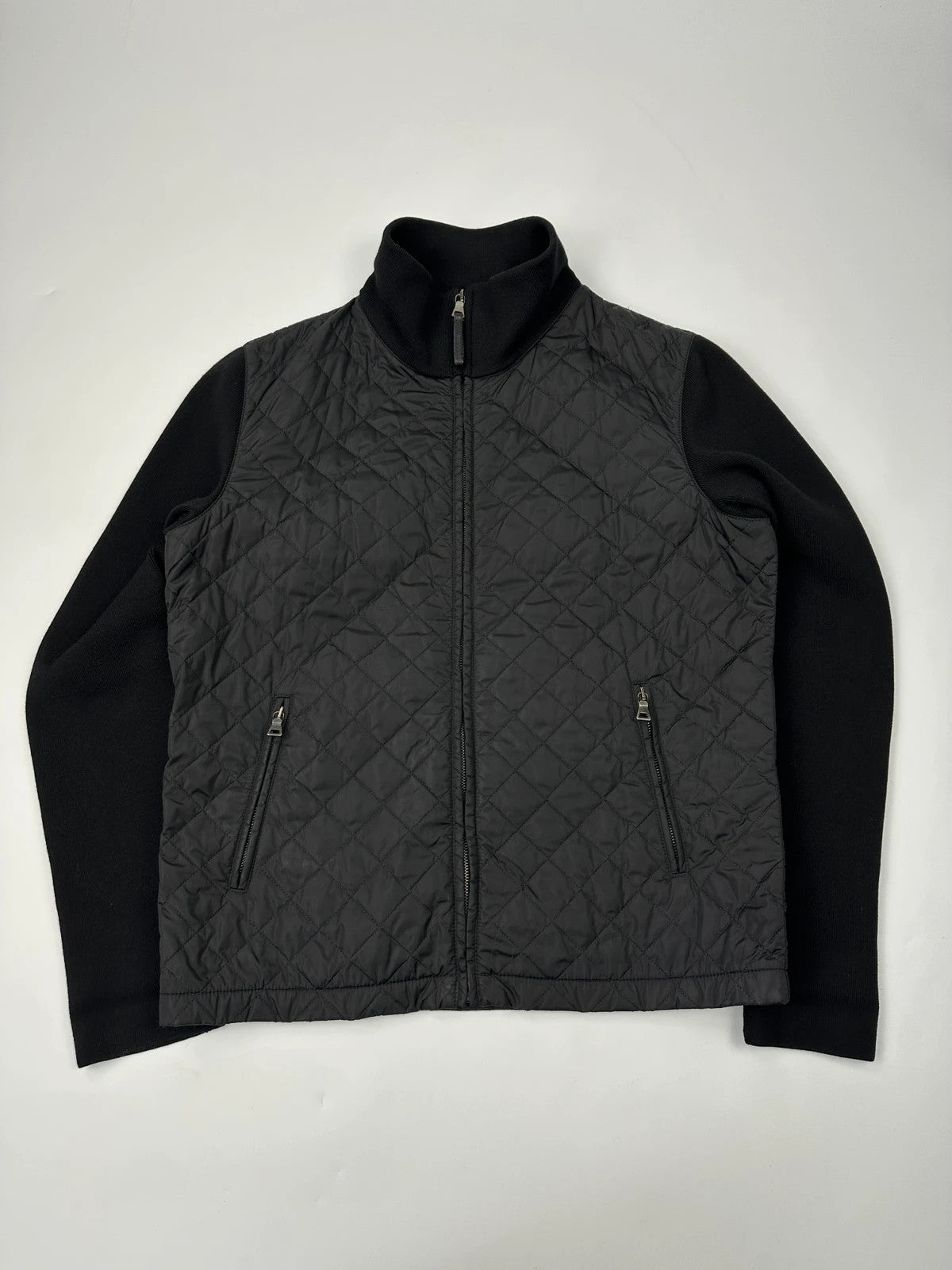 Prada Sport FW01-05 Black Hybrid Wool & Nylon Padded Jacket