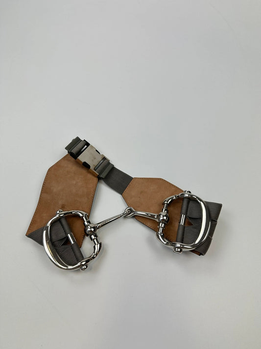 Gucci Rare HorseBit Grey Leather Belt