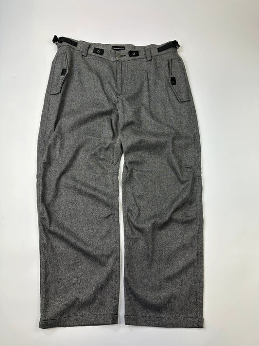 Emporio Armani FW2007 Grey Wool Wide Legs Dress Pants
