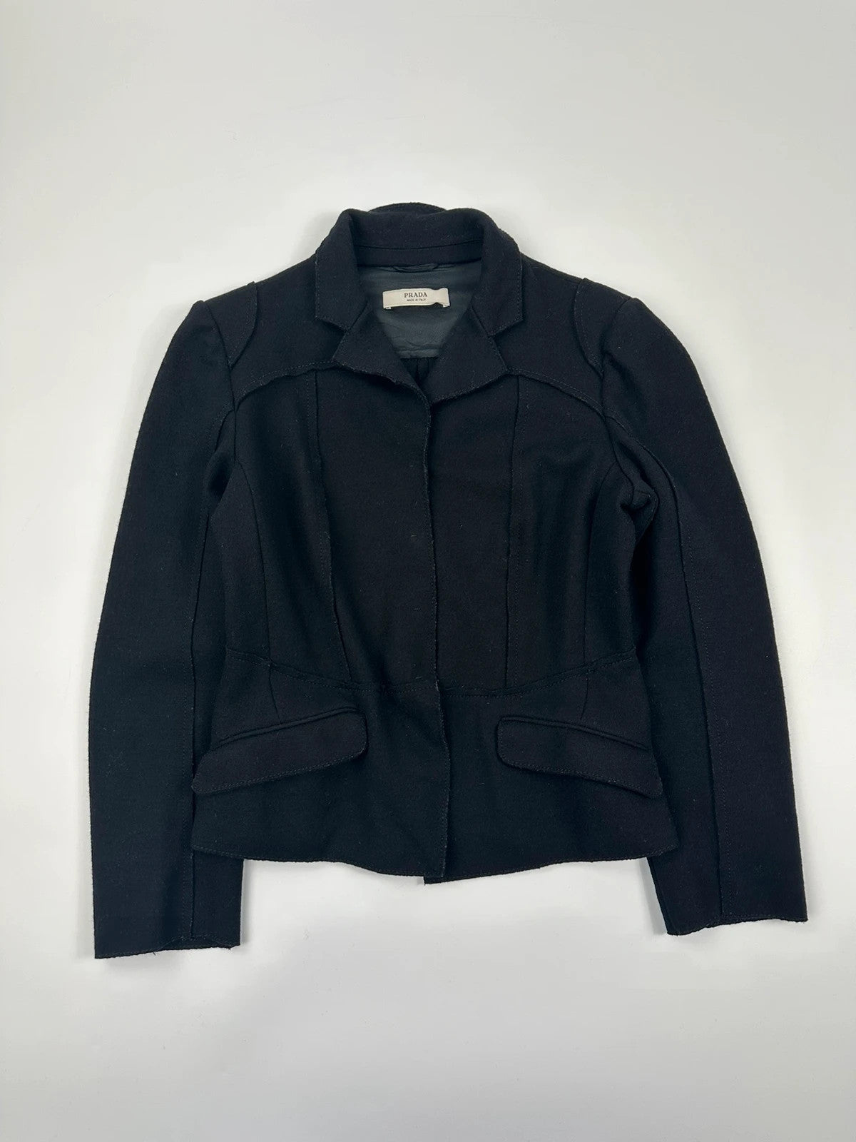 Prada Milano SS2007 Wool Black Blazer Jacket Casual