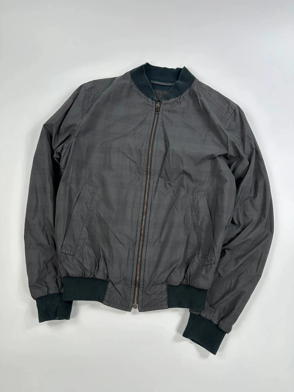 Prada Checkered SS2010 Nylon Bomber light jacket veste