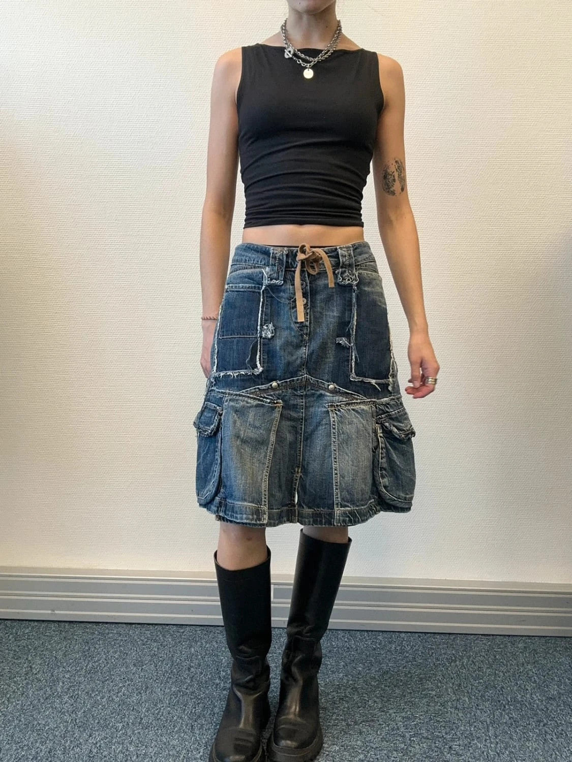 Marithé + Francois Girbaud SS2001 Denim Destroy Skirt