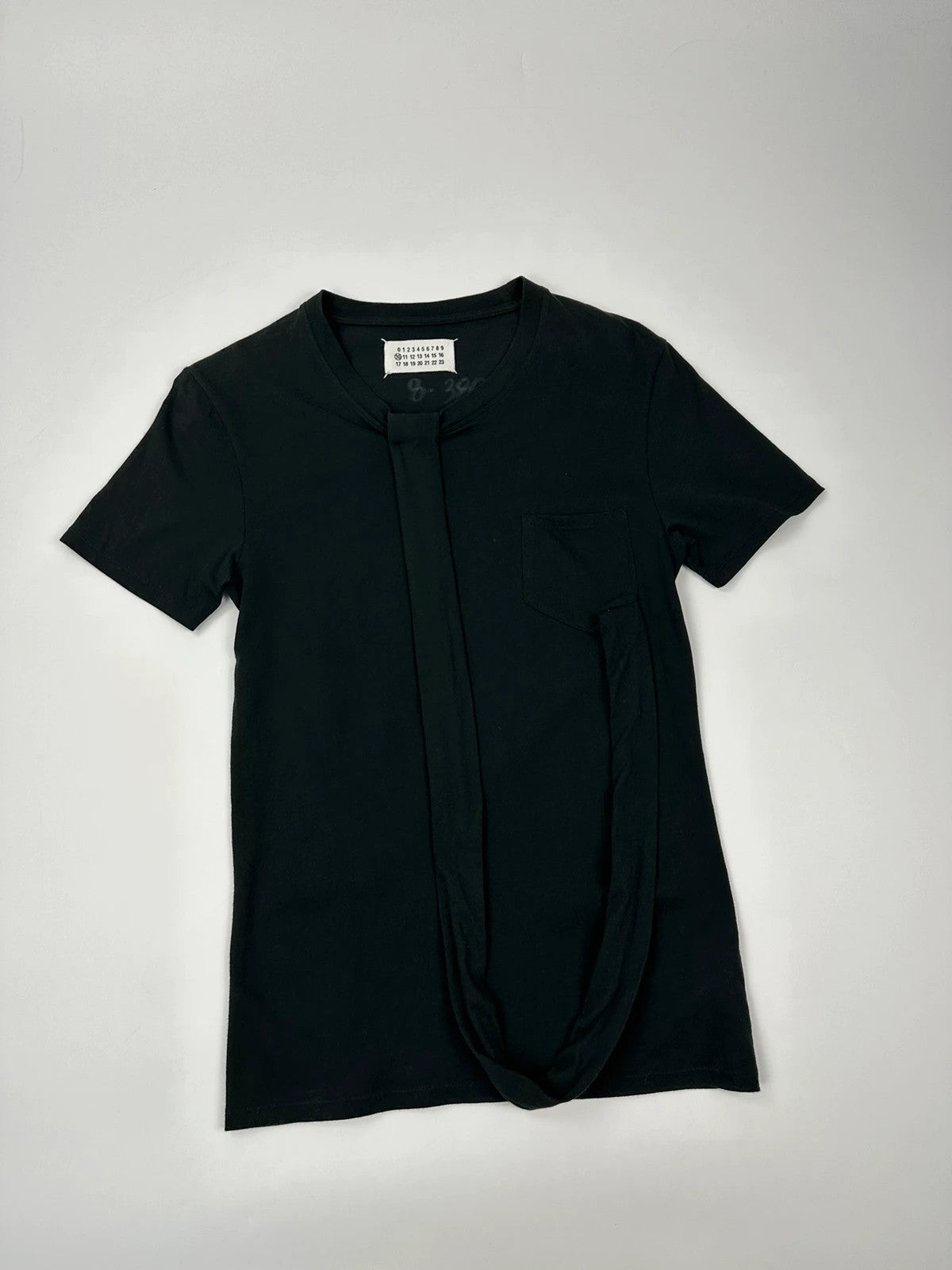 Maison Martin Margiela SS09 Line 10 Black Scarf Pocket Tee Shirt