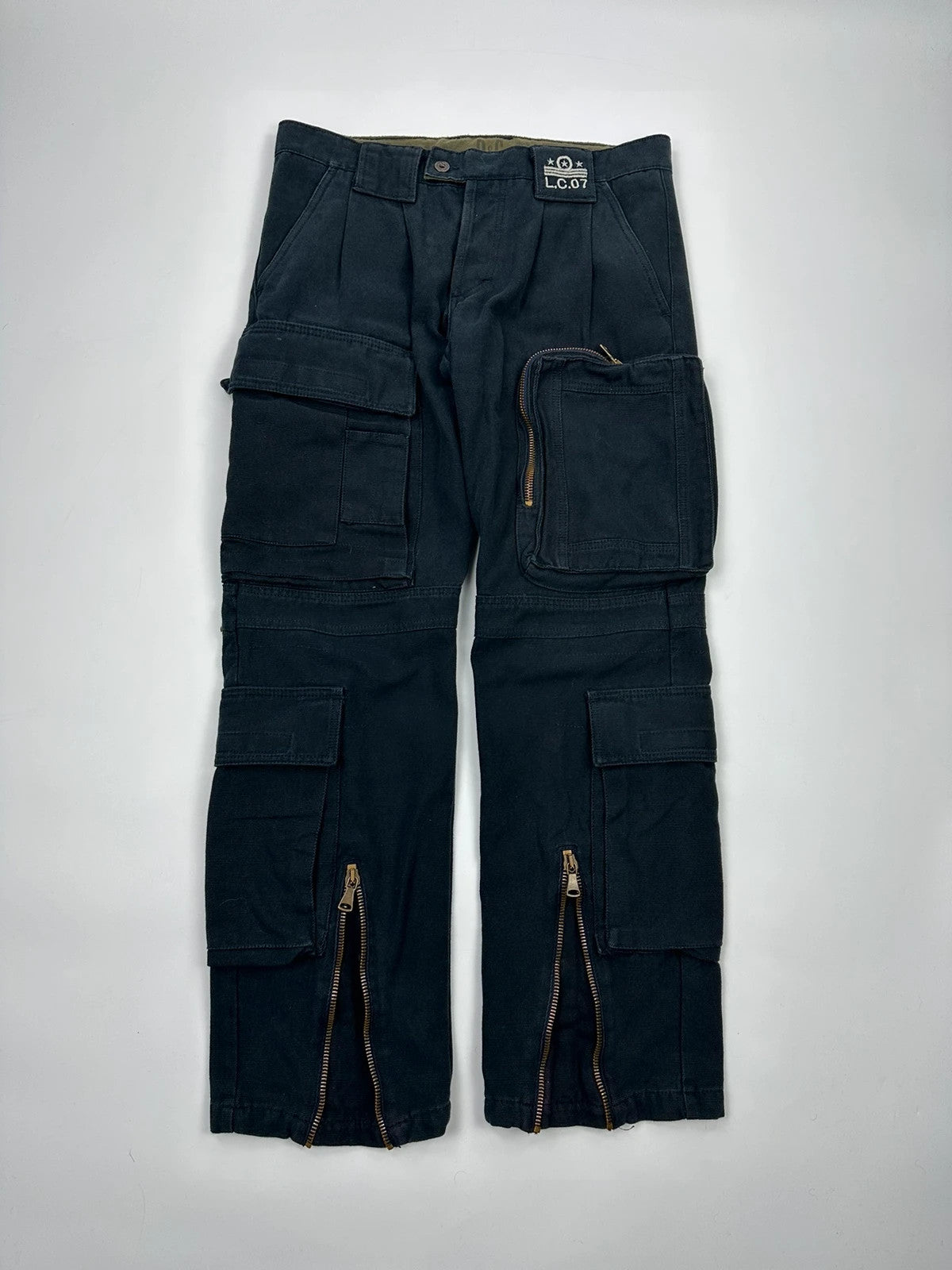 Dolce Gabbana FW2006 Heavy Thick Cargo Zip Navy Pants