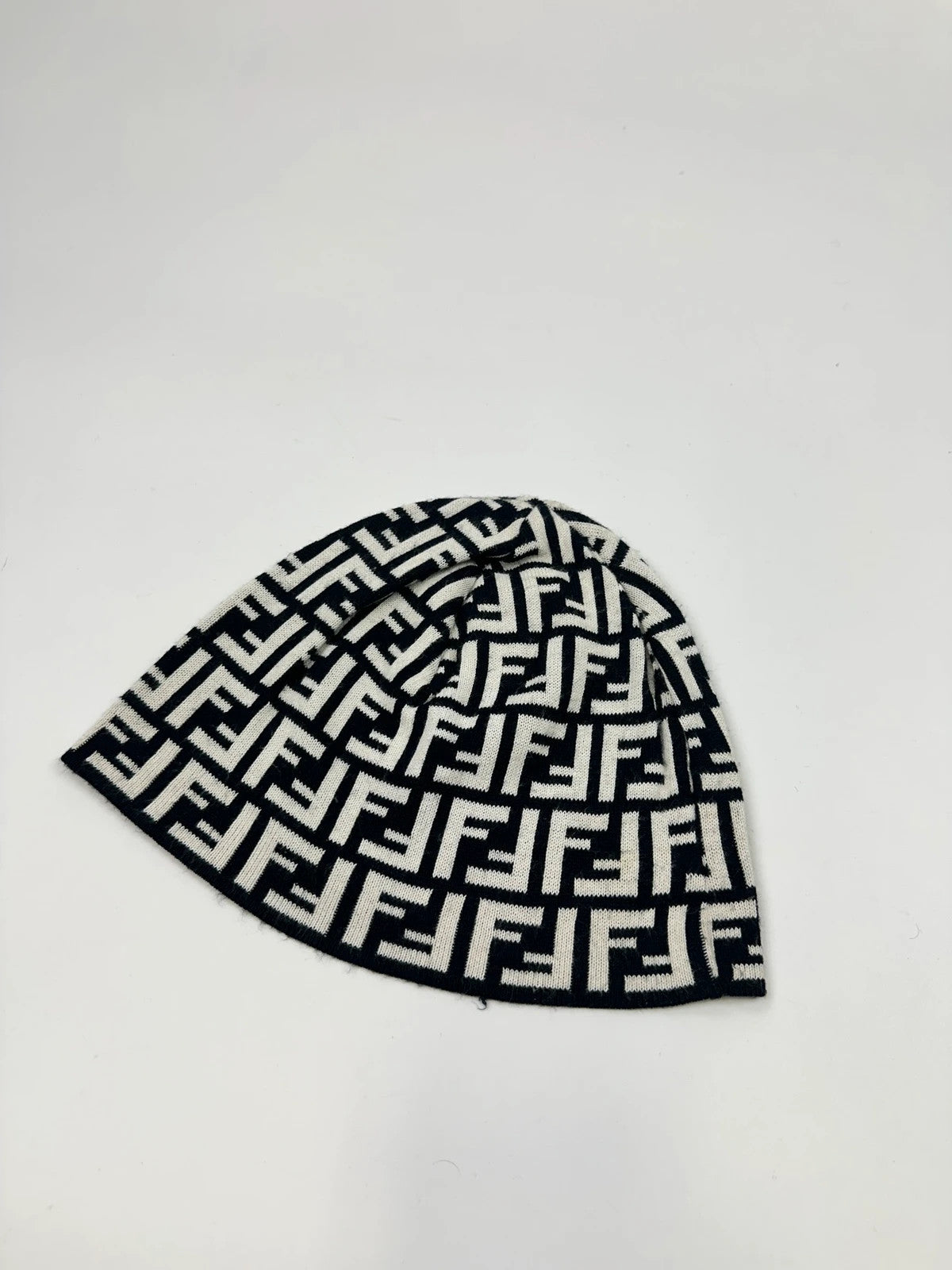 Fendi Double F Zucca Monogram Black & White Beanie