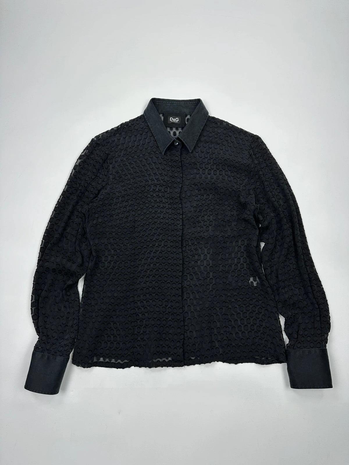Dolce Gabbana 00’s Black Dotted Light Silk Shirt