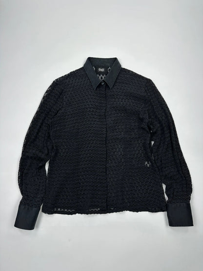 Dolce Gabbana 00’s Black Dotted Light Silk Shirt