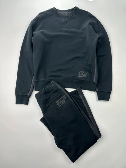 Prada SS2018 Black Logo TrackSuit Set Pants Sweater