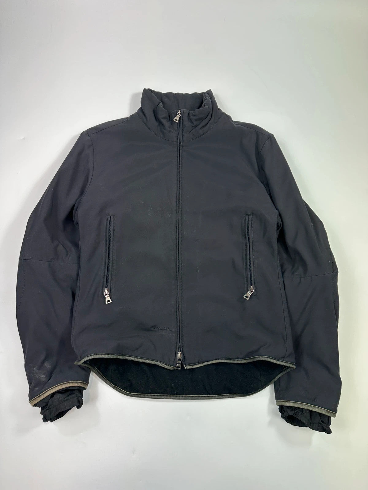 Prada Sport FW1999 Dark Navy Biker Elbow Padded Jacket