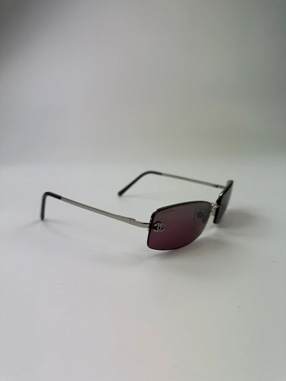 Chanel Purple Sunglasses Frame Rimless Strass