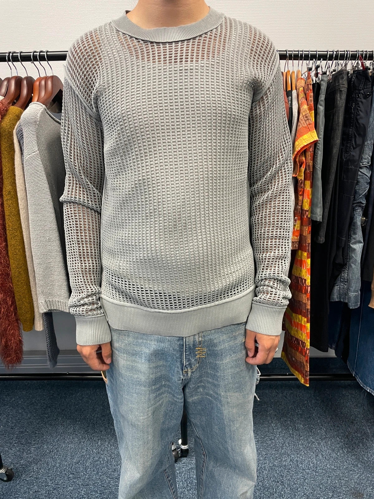 Dolce & Gabbana 00’s Grey Mesh Knit Sweater