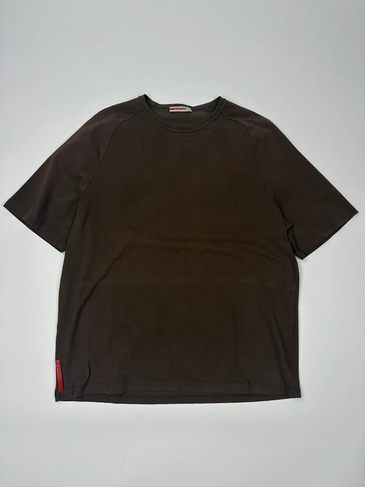 Prada Sport 00’s Brown Short Sleeve Tee Zip Pocket