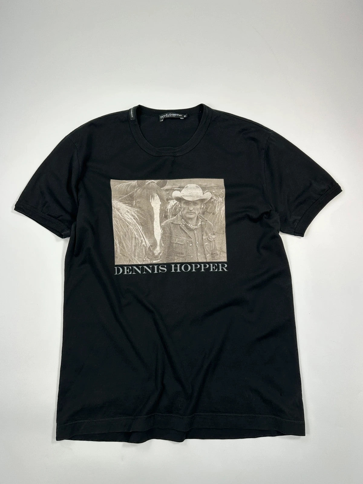 Dolce Gabbana 00’s Black Dennis Hopper Printed Tee