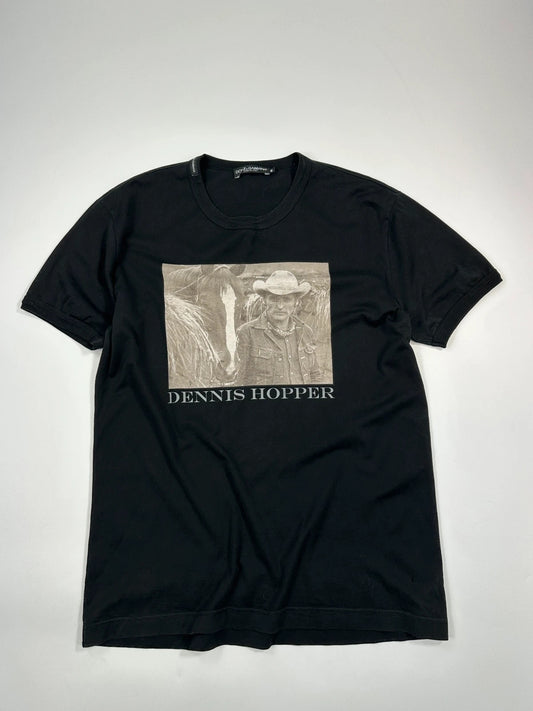 Dolce Gabbana 00’s Black Dennis Hopper Printed Tee