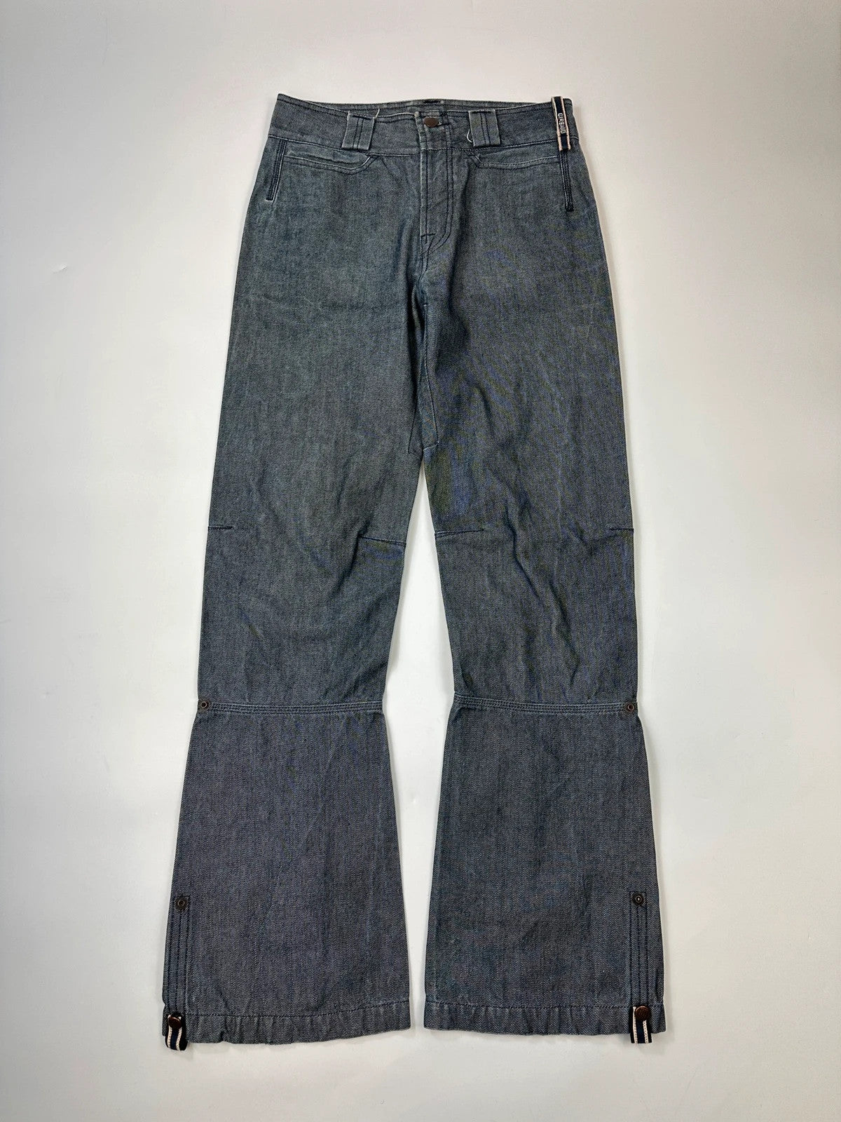 Marithé + François Girbaud 00’s Navy Bleu Grey Flared Denim Pants
