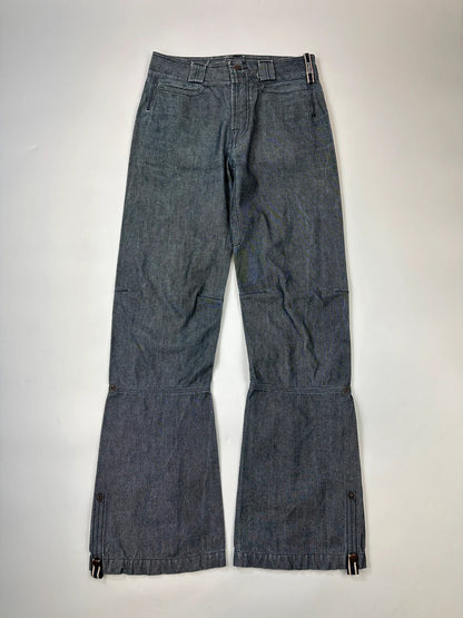 Marithé + François Girbaud 00’s Navy Bleu Grey Flared Denim Pants