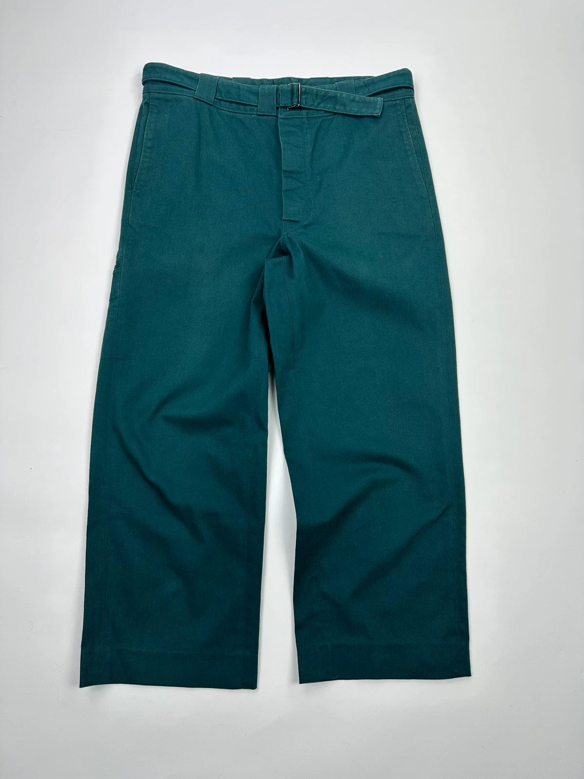 Prada Milano FW2016 Emerald Belt Cotons Crop Pants