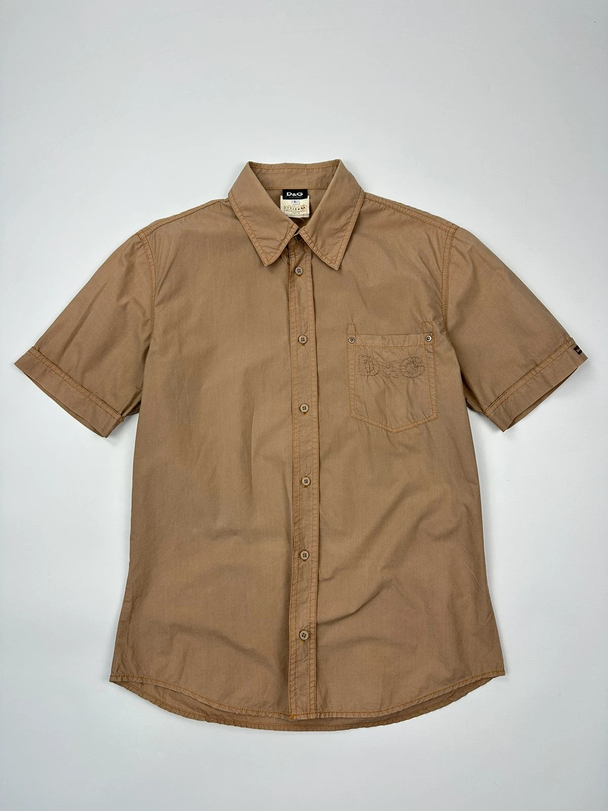 Dolce & Gabbana 00’s Beige Brown Front Pocket Shirt