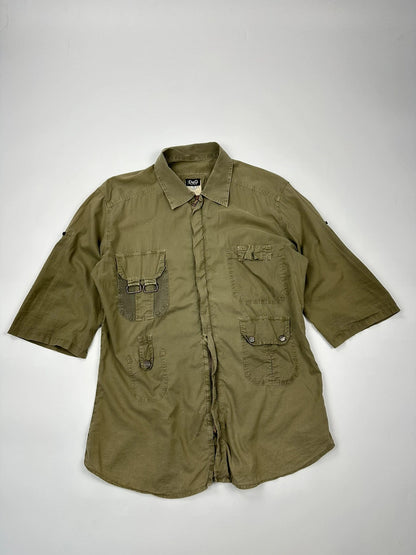 Dolce & Gabbana SS2004 Combat Mesh Cargo Pockets Khaki Shirt
