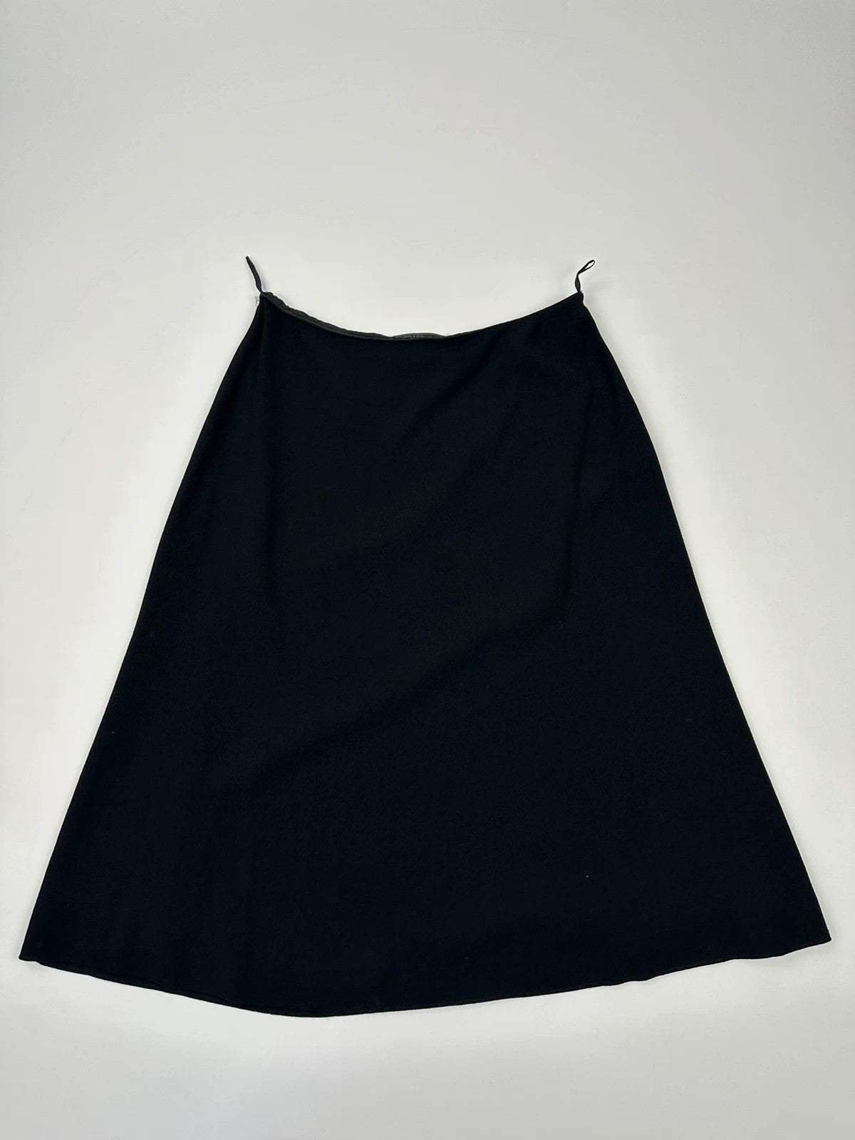 Prada Milano SS2000 Black Wool Mid Length Skirt