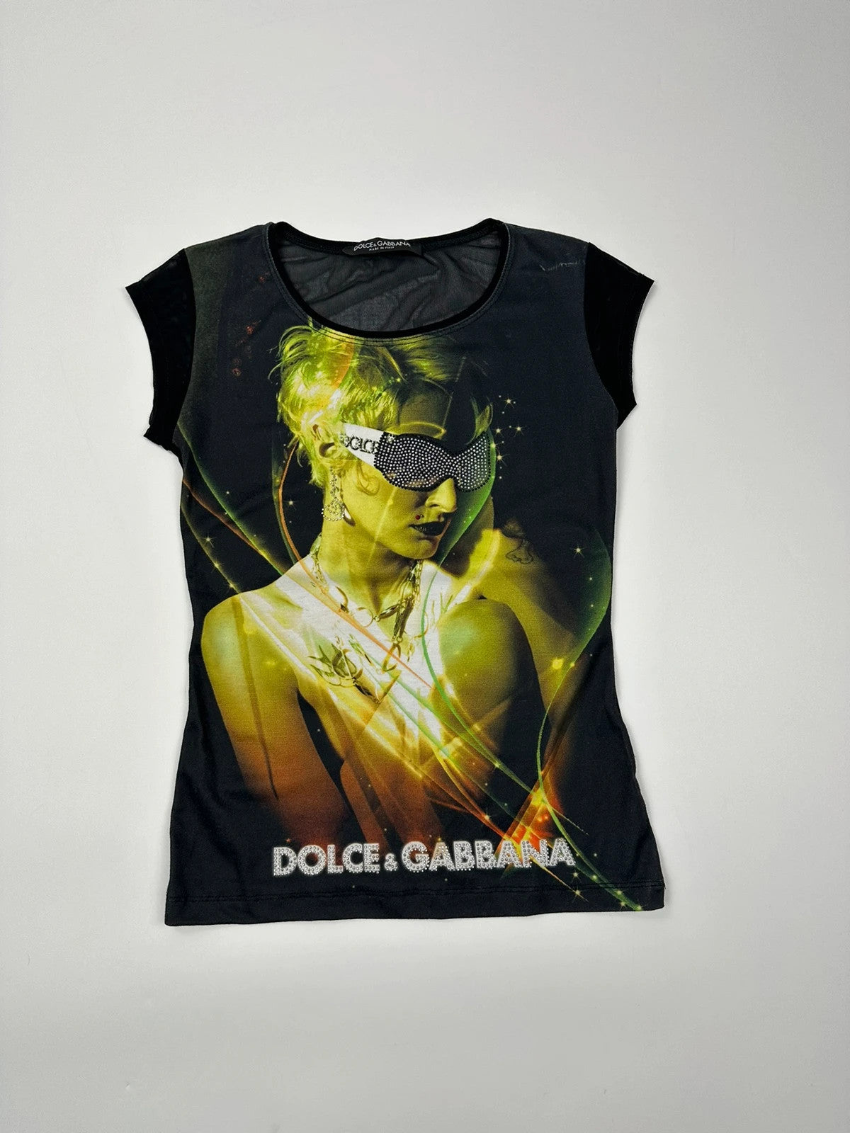 Dolce & Gabbana 00’s Mesh Strass Y2K Cyberpunk