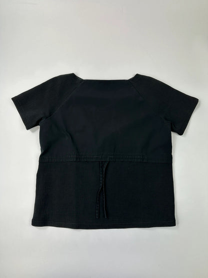 Prada Milano SS2015 Black Cottons & Nylon Crop Top Tee