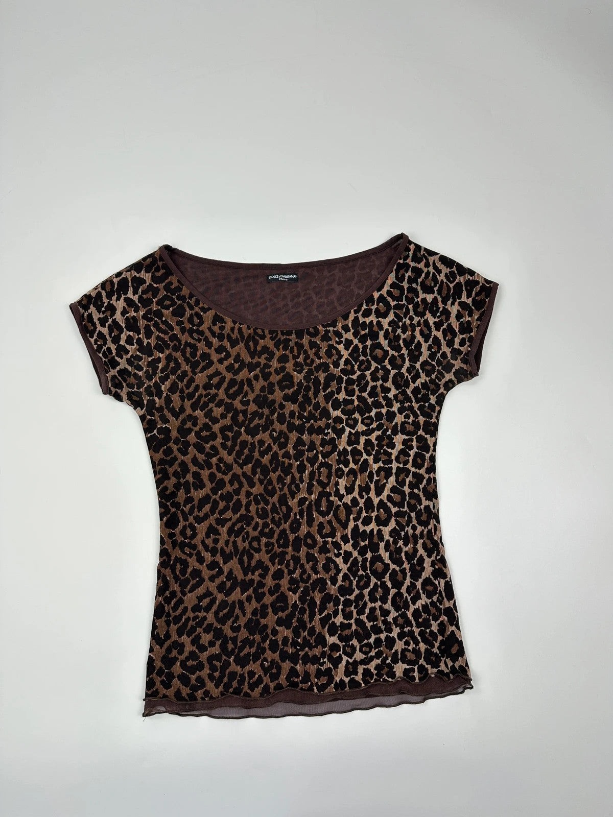 Dolce & Gabbana 00s Double Layer Fitted Leopard Print Tee