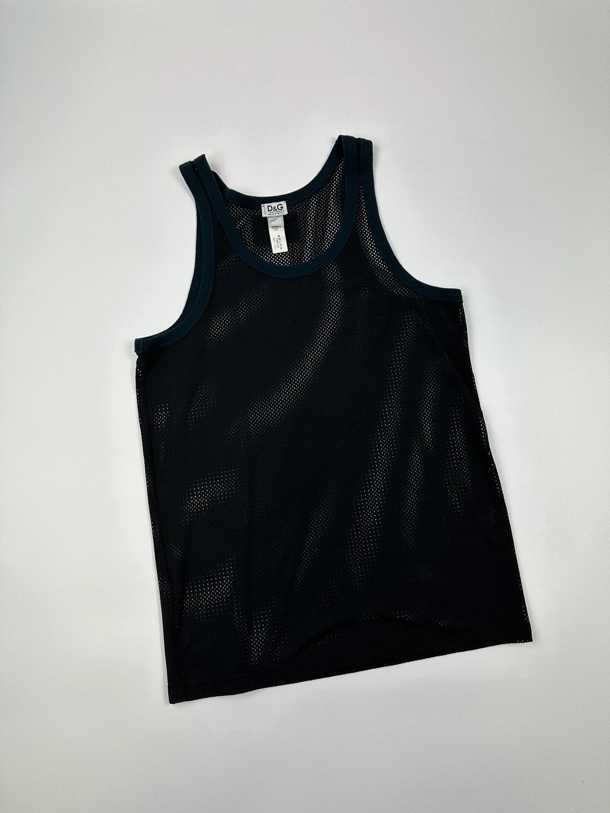Dolce Gabbana SS2002 Beachwear Mesh Tank Top  Black