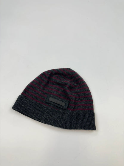 Prada Milano 00’s Dark Grey & Purple Stripes Wool Beanie