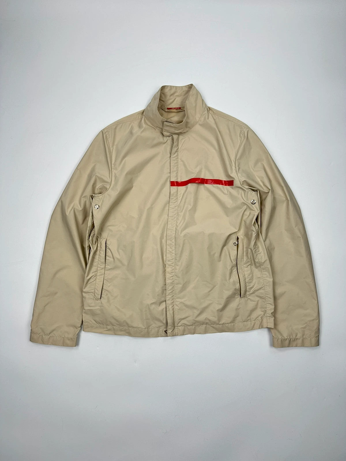 Prada Sport SS2000 Light Cream Nylon Jacket RedTab