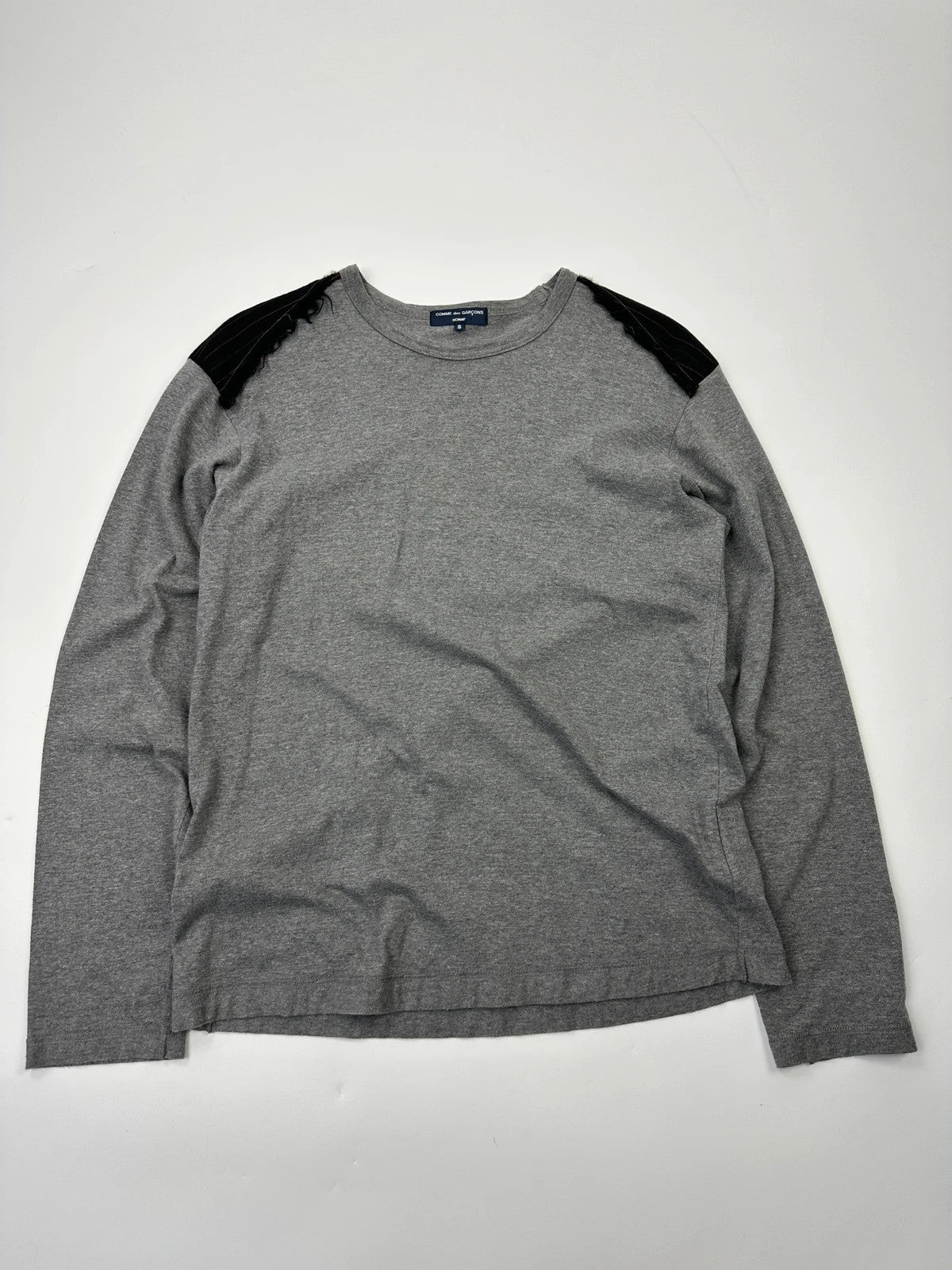 Comme Des Garçons HommenAD2007 Grey Tartan Cotton & Wool Longsleeves Tee