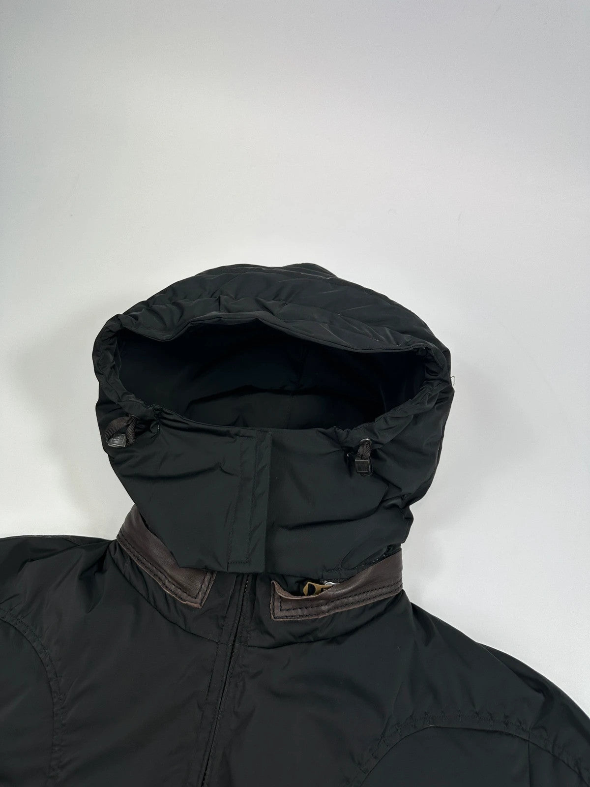 Marithé + François Girbaud 00’s Black Nylon Hooded Puffer Down Jacket