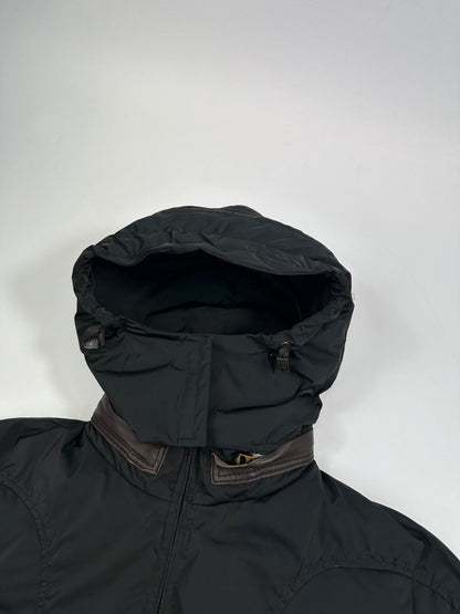 Marithé + François Girbaud 00’s Black Nylon Hooded Puffer Down Jacket