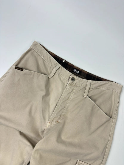 Dolce & Gabbana 00’s Beige Cargo Wide Legs Pants