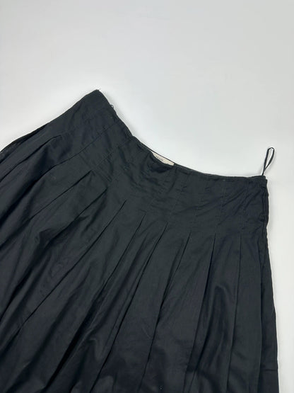 Prada Milano Early 00’s Black Ballon Pleats Mid Length Skirt