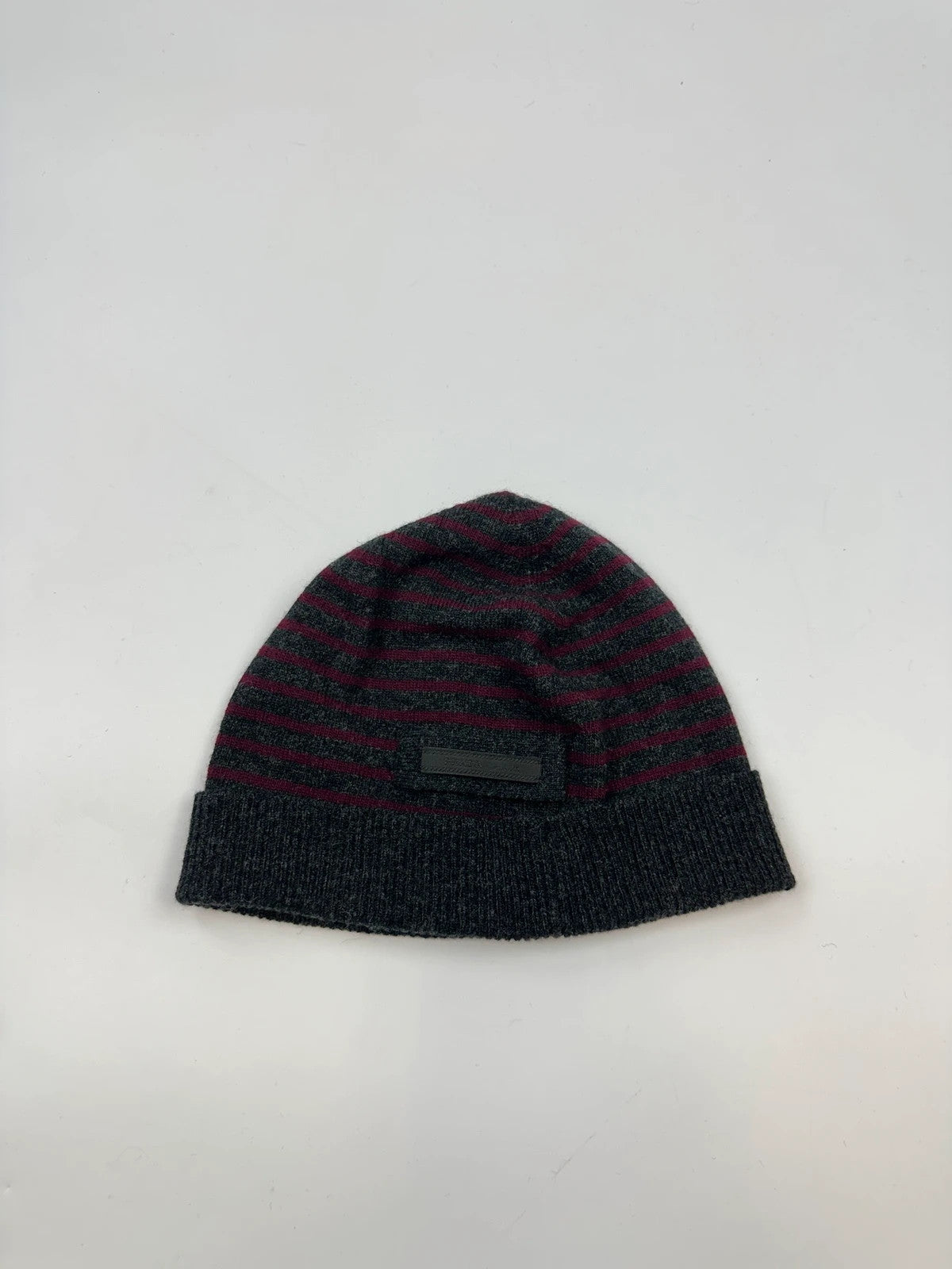 Prada Milano 00’s Dark Grey & Purple Stripes Wool Beanie