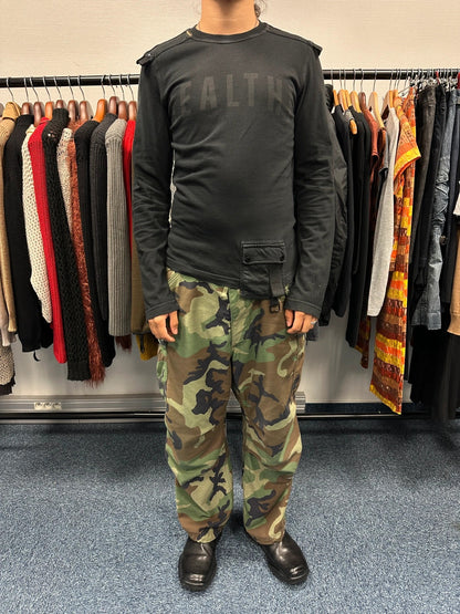 Dolce & Gabbana SS04 Cargo Pocket Military Army Black Longsleeves Tee