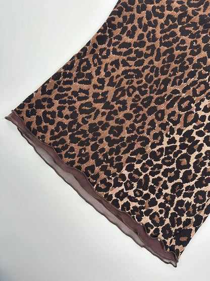 Dolce & Gabbana 00s Double Layer Fitted Leopard Print Tee