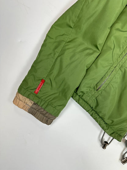 Prada Sport 00s Reversible Green & Beige Brown Nylon Jacket