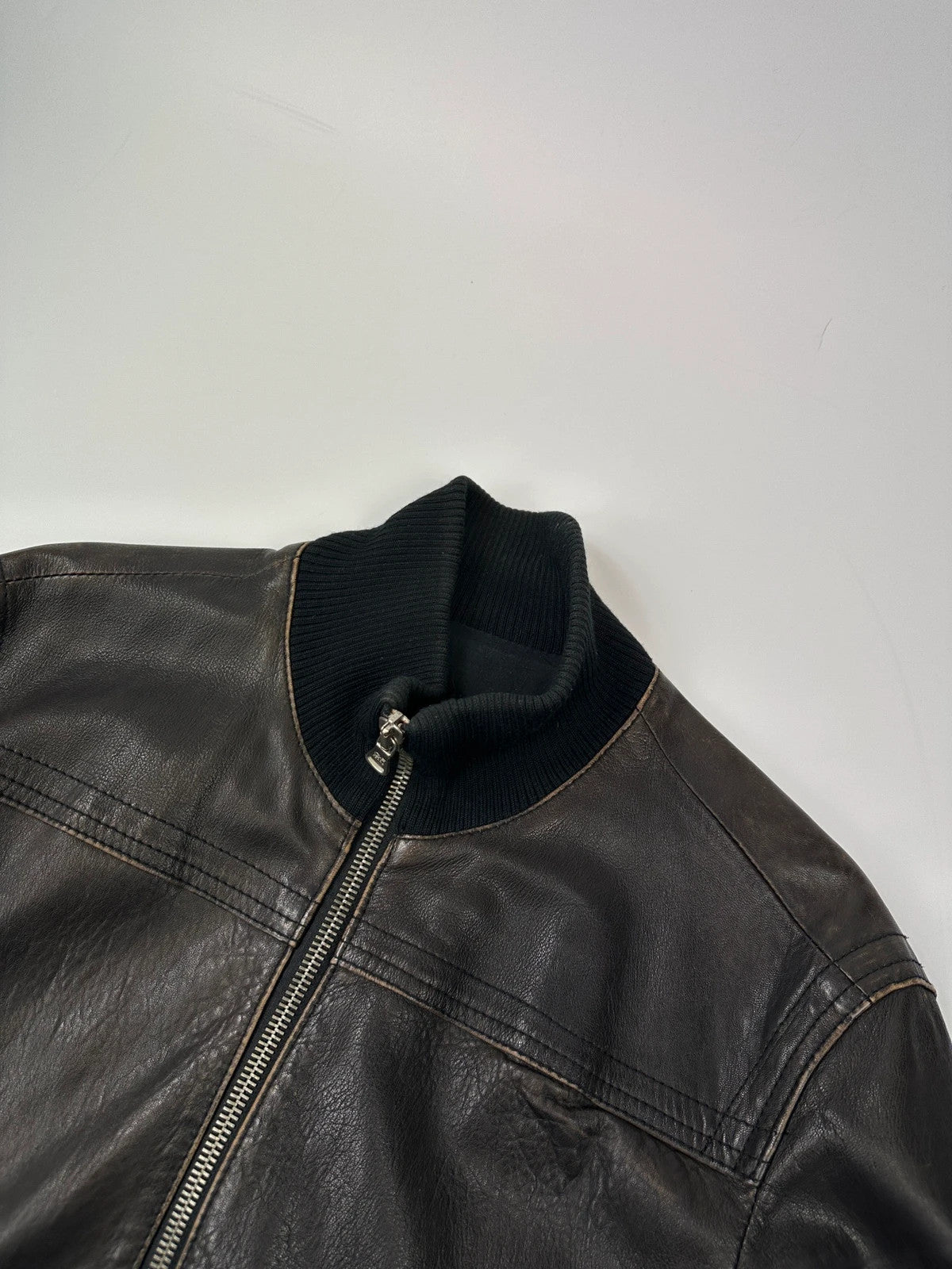 Gianfranco Ferré 00’s Brown Leather Bomber Jacket