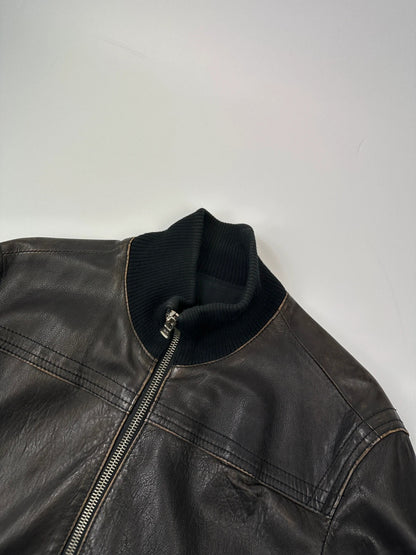 Gianfranco Ferré 00’s Brown Leather Bomber Jacket