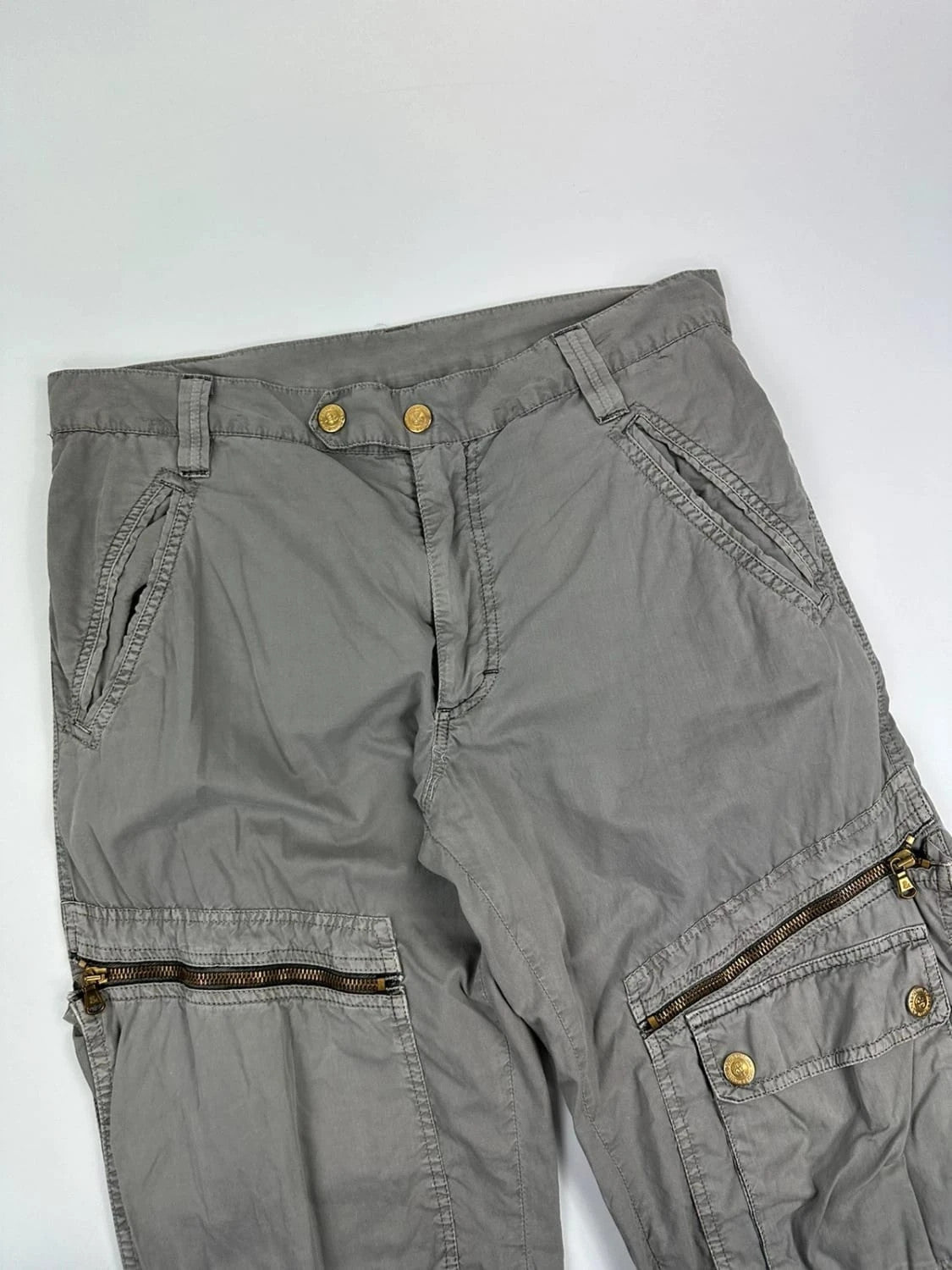 Dolce Gabbana Grey 2003 Cargo Zip Pants