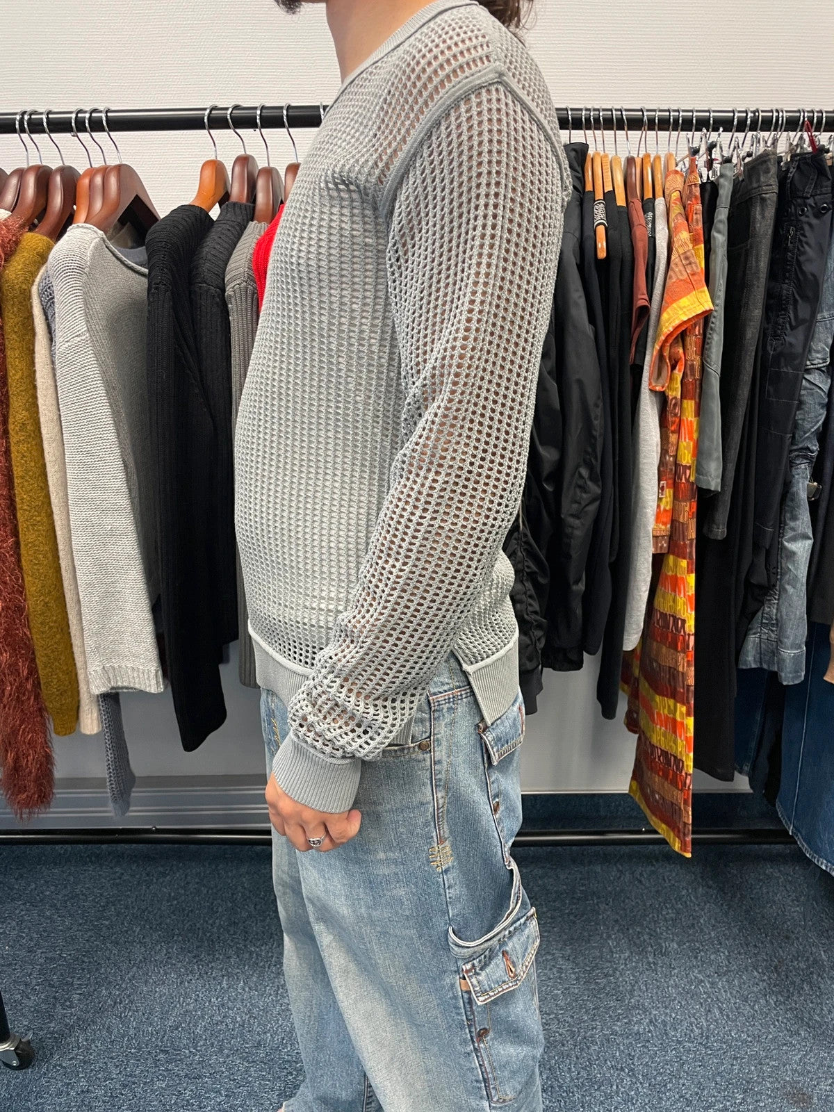 Dolce & Gabbana 00’s Grey Mesh Knit Sweater